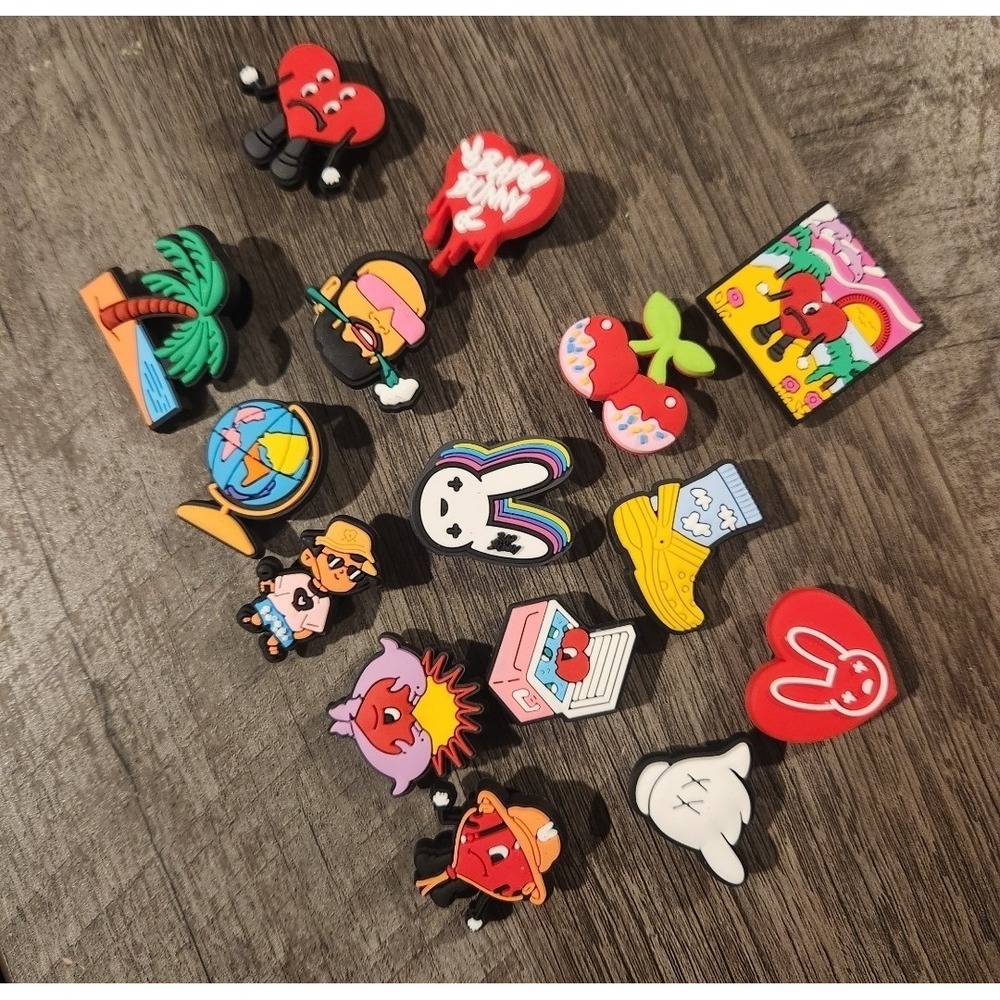 Lot of 11 Shoe Charms for Crocs Un Verano Sin Ti, Bad Bunny Theme New!